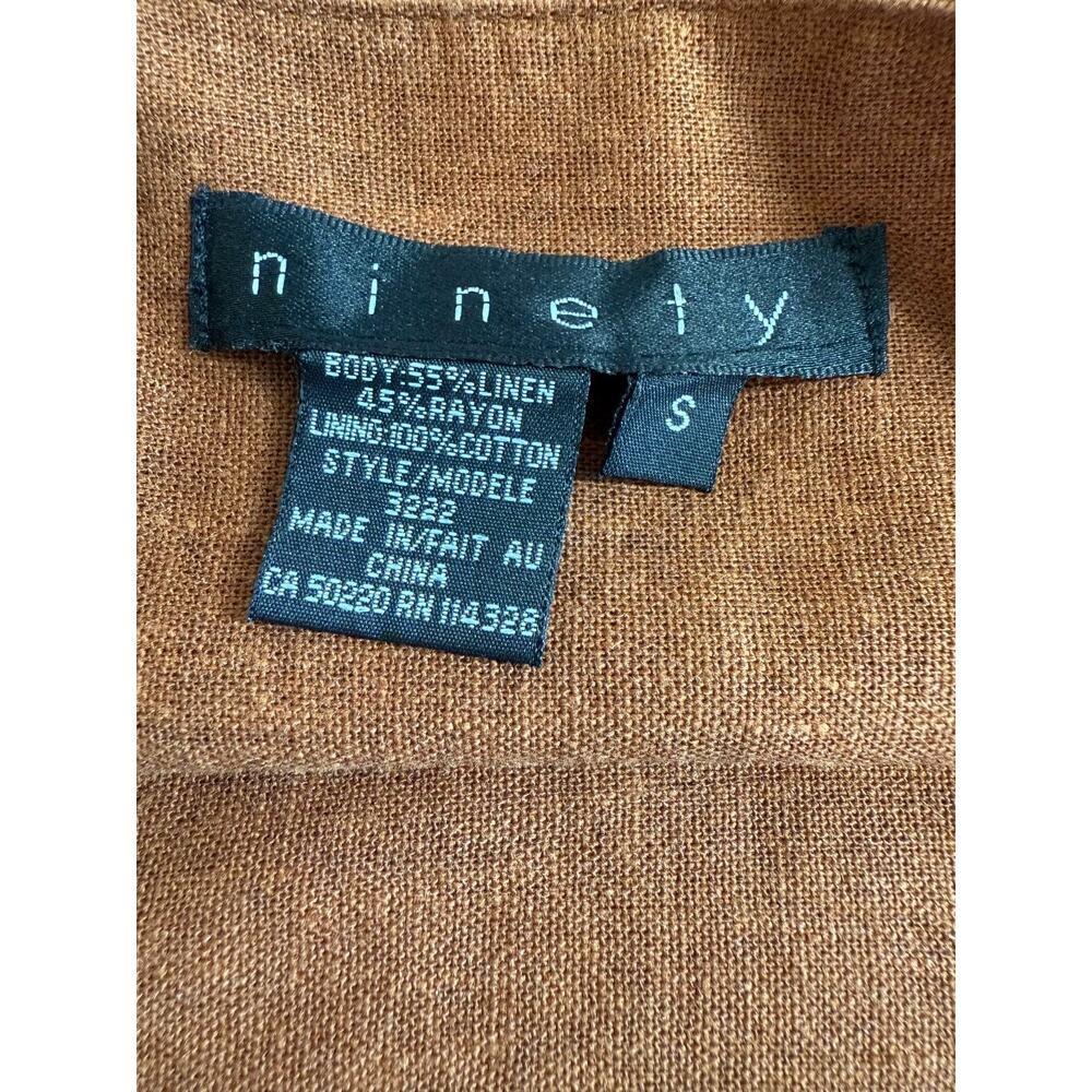 Ninety Linen Blend Pleated Lace Hem Skirt Womens Small Embroidered Bead Cottage - Picture 9 of 10